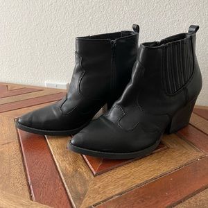 Black Pleather Ankle Booties